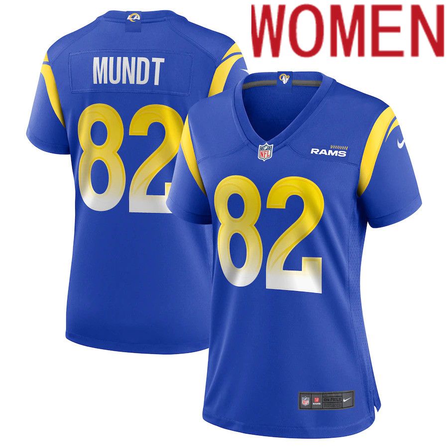 Women Los Angeles Rams #82 Johnny Mundt Nike Royal Game NFL Jersey